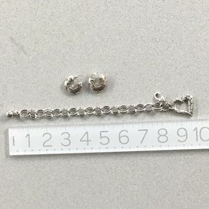 Brighton bracelet and earrings. Silver with black accents Good pre-owned.